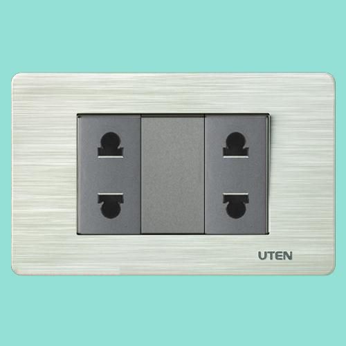 bộ ổ cắm đôi 2 chấu Uten V7.0